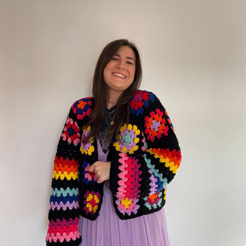 Dk Granny squares and stripes cardigan