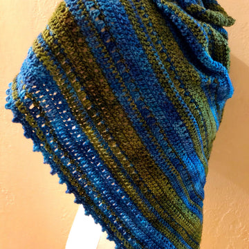Northern Lakes Crochet Triangle Shawl