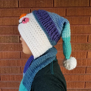 Snappy Hooded Snowman Scarf With Mittens