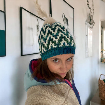 Chunky Mosaic Bobble Hat