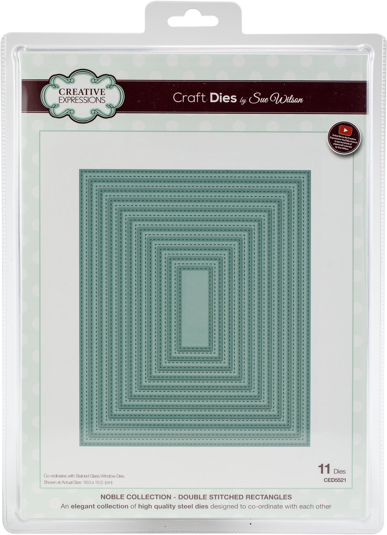 Creative Expressions Craft Dies By Sue Wilson - Double Stitched Noble Rectangles
