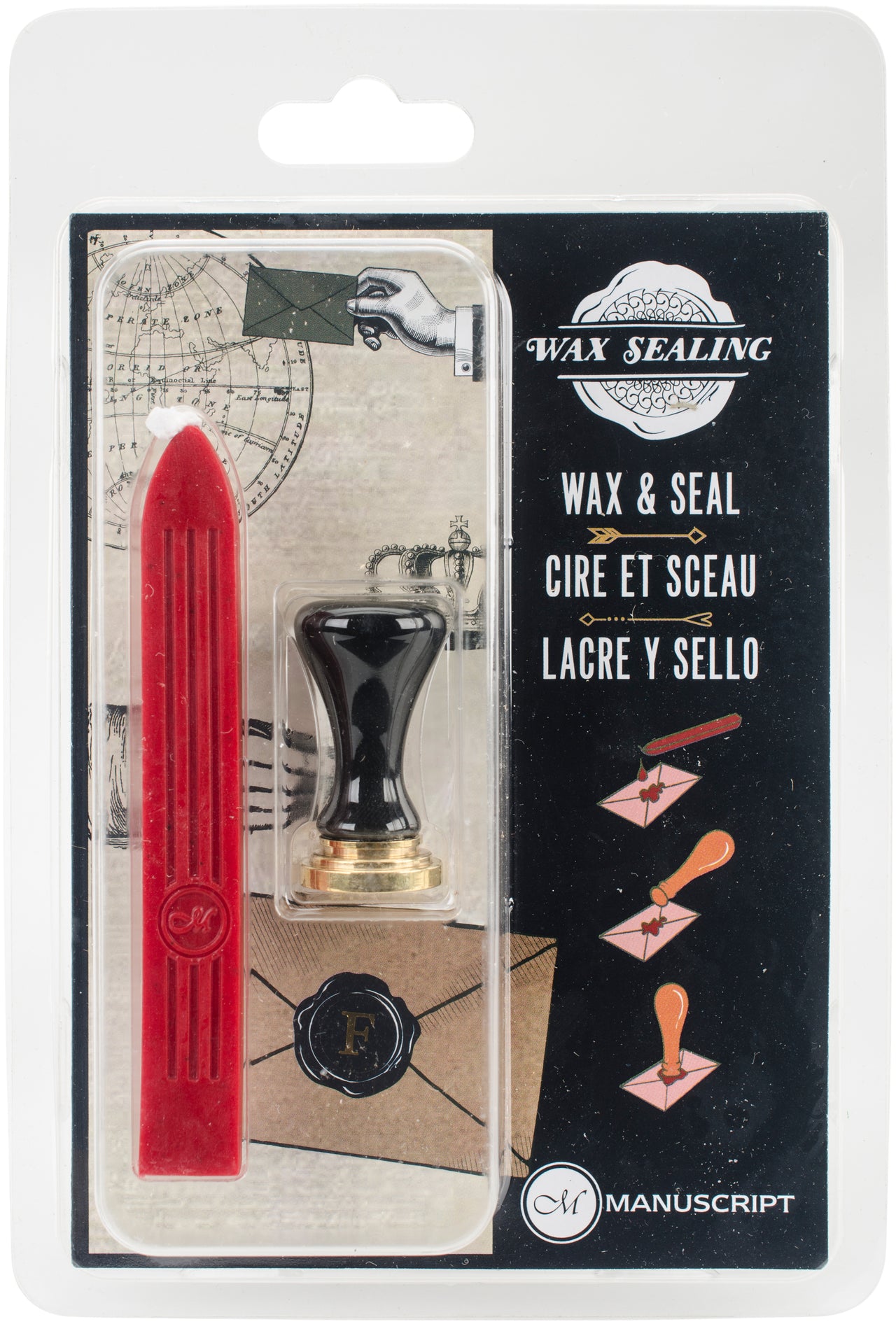Manuscript Pen Manuscript Short Handle Design Sealing Set W/Red Wax - F