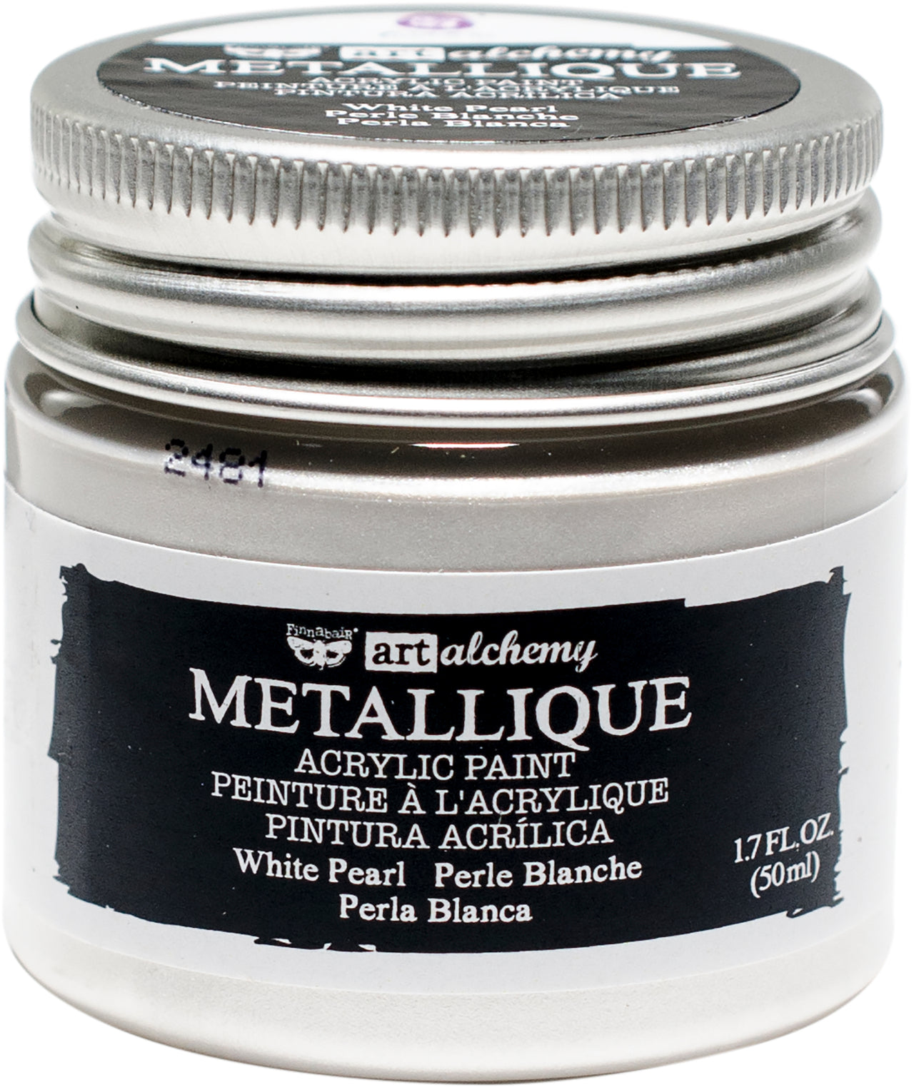 Prima Marketing Finnabair Art Alchemy Acrylic Paint 1.7 Fluid Ounces - Metallique White Pearl