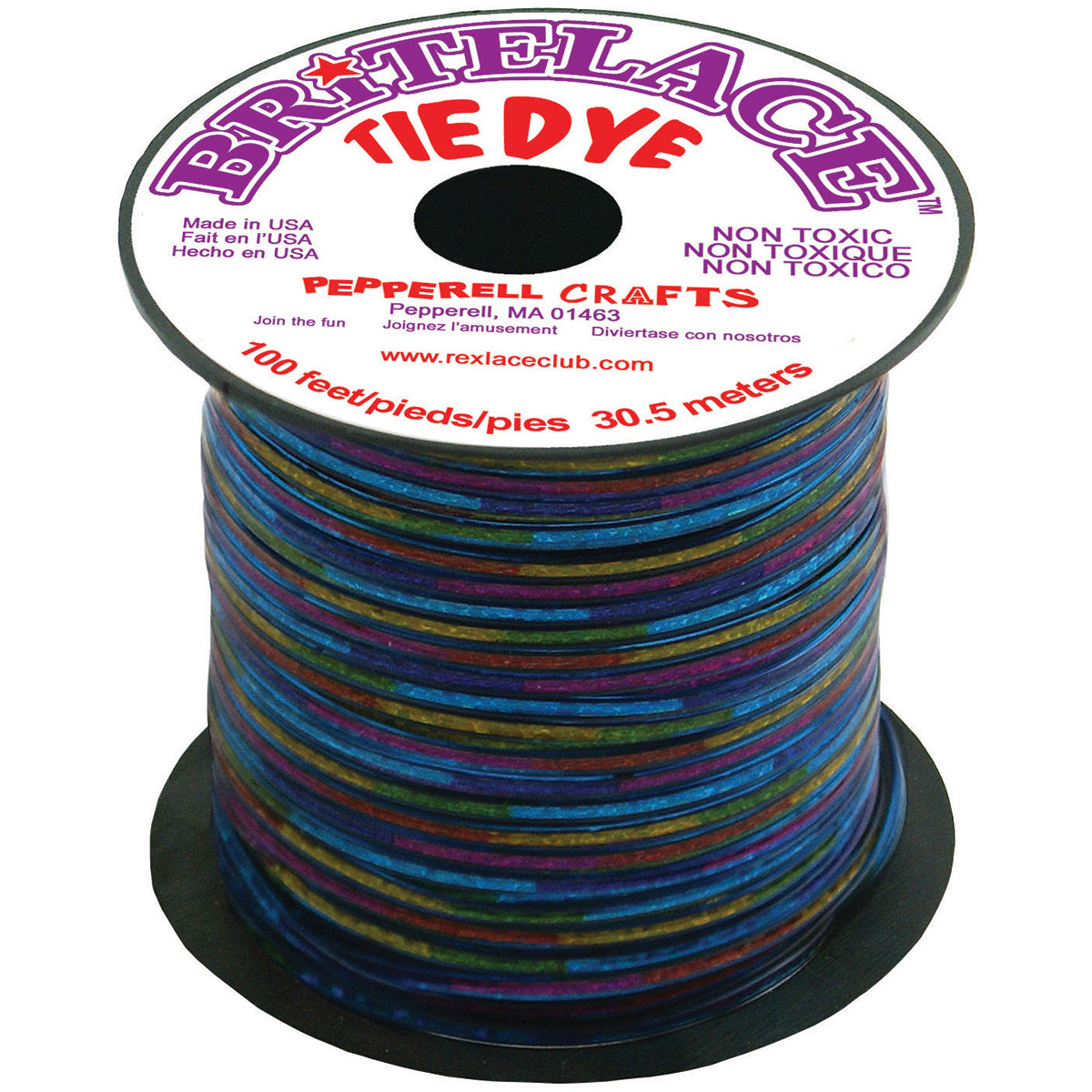 Pepperell Rexlace Plastic Lacing .0938"X33yd - Blue Tie Dye