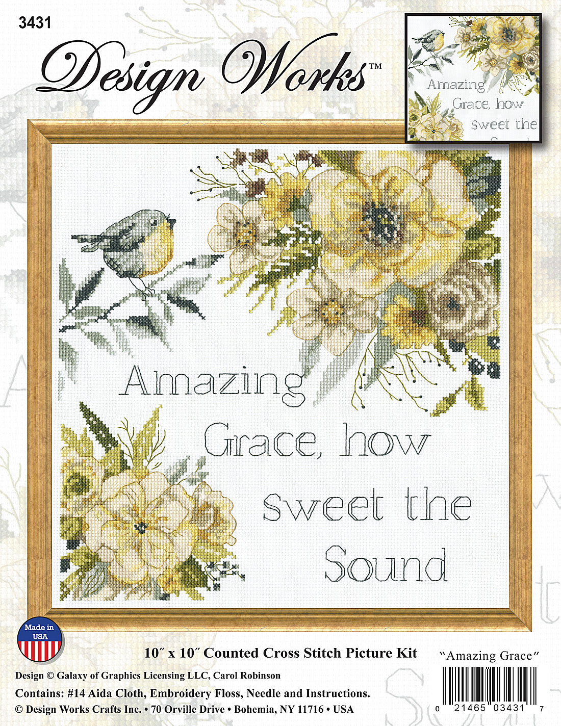 Design Works Amazing Grace Cross Stitch Kit - 10 x 10