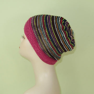 Himalaya Stripe Beanie Hat Circular knitting pattern