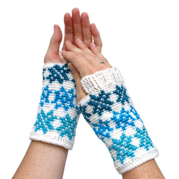 Falling Snowflakes Mitts