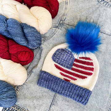 Red, White and Wool Beanie