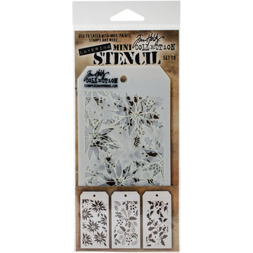 Stampers Anonymous Tim Holtz Mini Layered Stencil Set 3/Pkg - Set #19