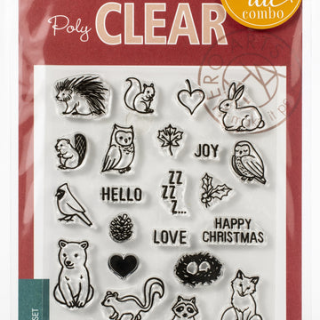 Hero Arts Clear Stamp & Die Combo - Winter Forest Animals