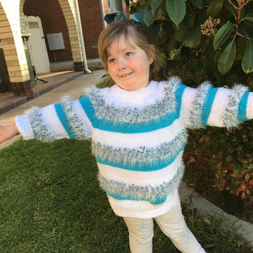 Child’s Furry Top Down Raglan Jumper 2T-12yrs