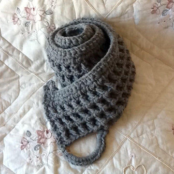 London Grey Mist Crocheted Scarf