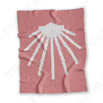 St. James Shell Chart Throw Blanket Pink Afghan C2C Crochet Pattern