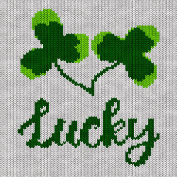 St Patricks Day Lucky Shamrock Clover Knitting Chart