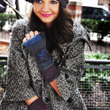 Your Time To Shine Sequin Bow and Boho Flower Hat and Fingerless Glove Set