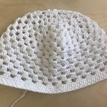 Mesh white skull cap for men