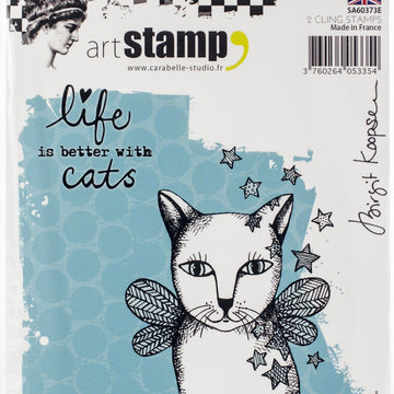 Carabelle Studio Cling Stamp A6 By Birgit Koopsen - Cat Angel