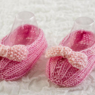 Retro Baby Girl Bow Booties