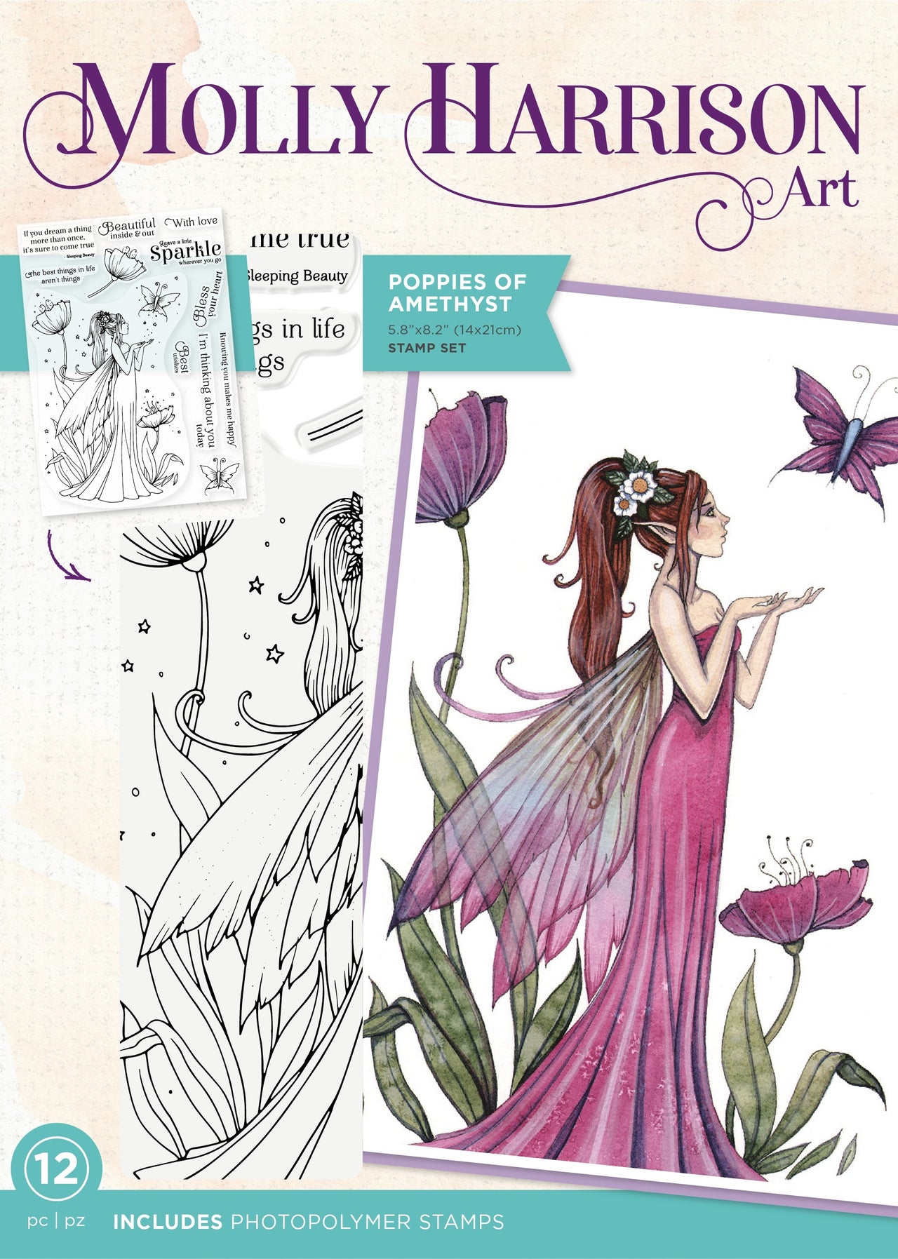 Crafter's Companion Photopolymer Stamps By Molly Harrison - Poppies Of Amethys