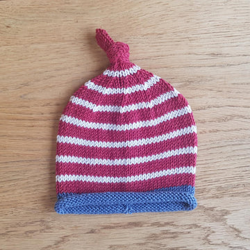 Contrast Stripe Knotted Baby Beanie