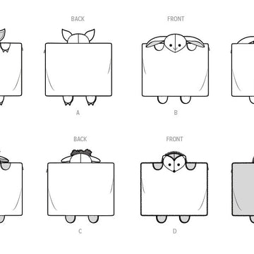 Simplicity Plush Animal Pillow Cases S9732 - Sewing Pattern