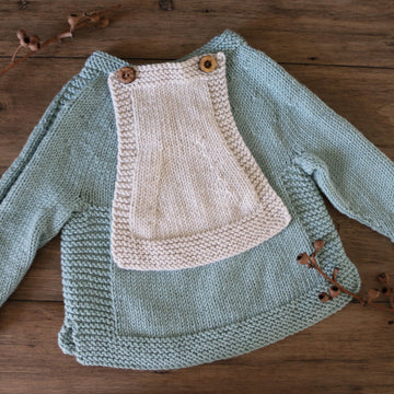 Droolworthy Detachable Bib Sweater in Debbie Bliss Baby Cashmerino BJ14