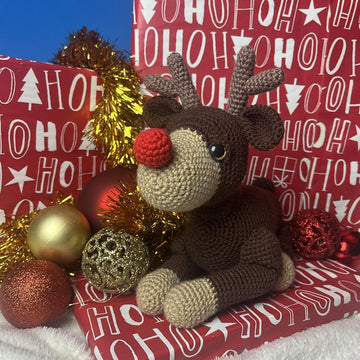 Rentier liegend Amigurumi