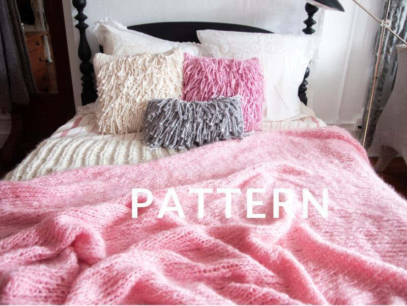 Mohair Blanket in Loopy Mango Mohair So Soft - Downloadable PDF