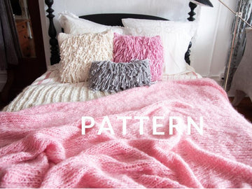 Mohair Blanket in Loopy Mango Mohair So Soft - Downloadable PDF