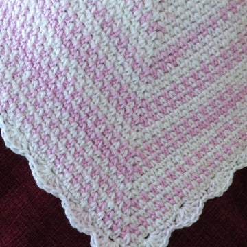 Soft Pink Moss Stitch Baby Blanket Crochet Pattern (King Cole Beaches DK)