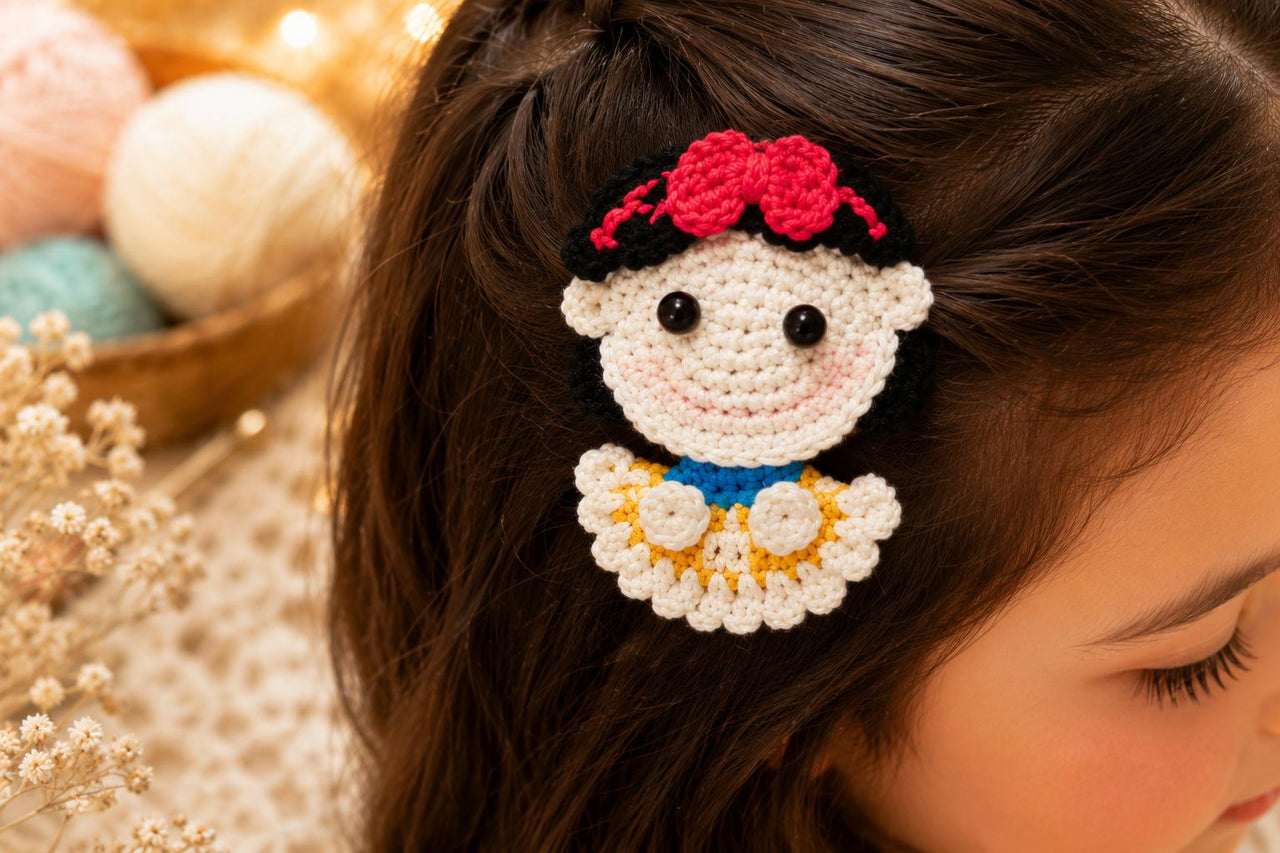 Crochet Doll Hair Clip Pattern PDF + Video Tutorial