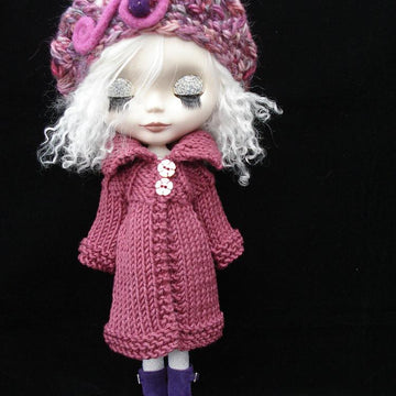 Slouchy roll neck cardigan coat for Blythe