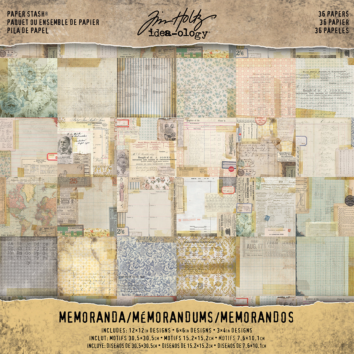 Advantus Idea-Ology Paper Stash Double-Sided Paper Pad 12"X12" 36/Pkg - Memoranda