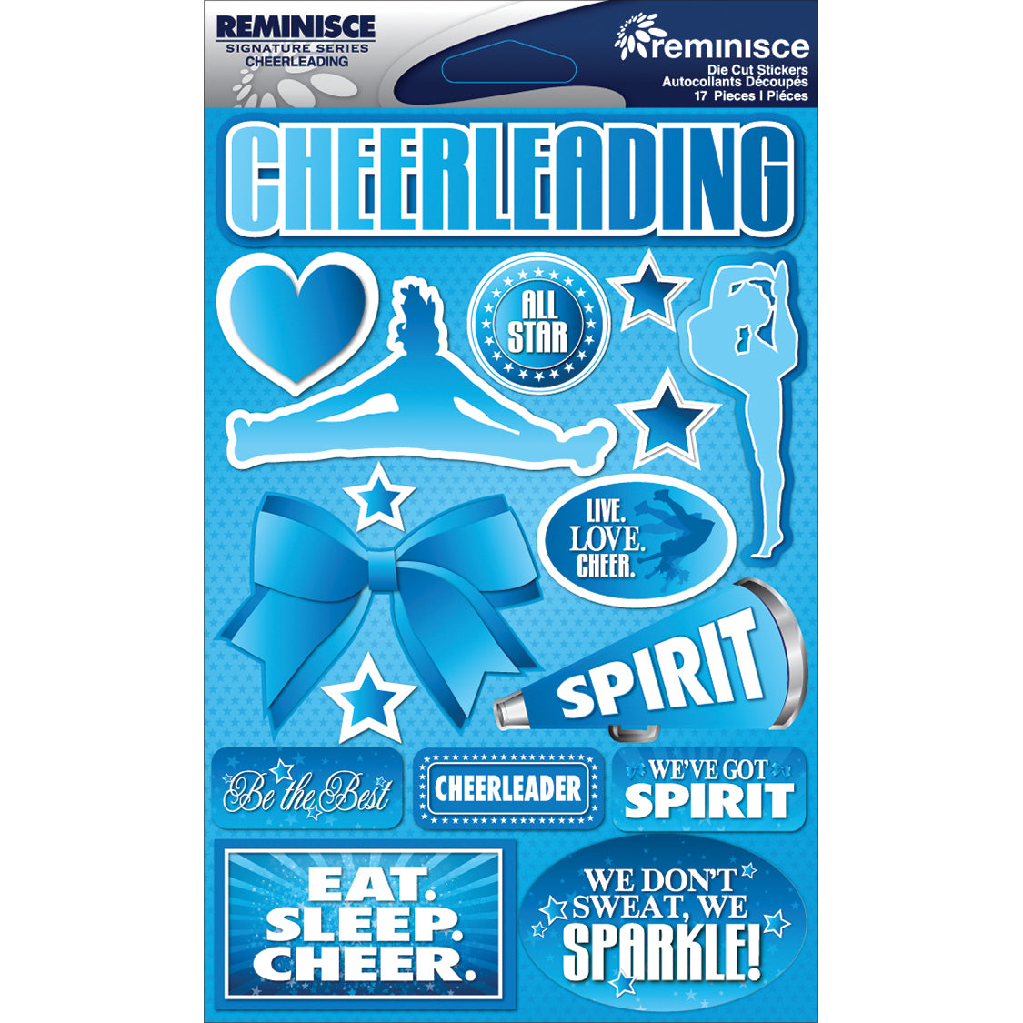 Reminisce Signature Series Dimensional Stickers 4.5"X6" - Cheerleading