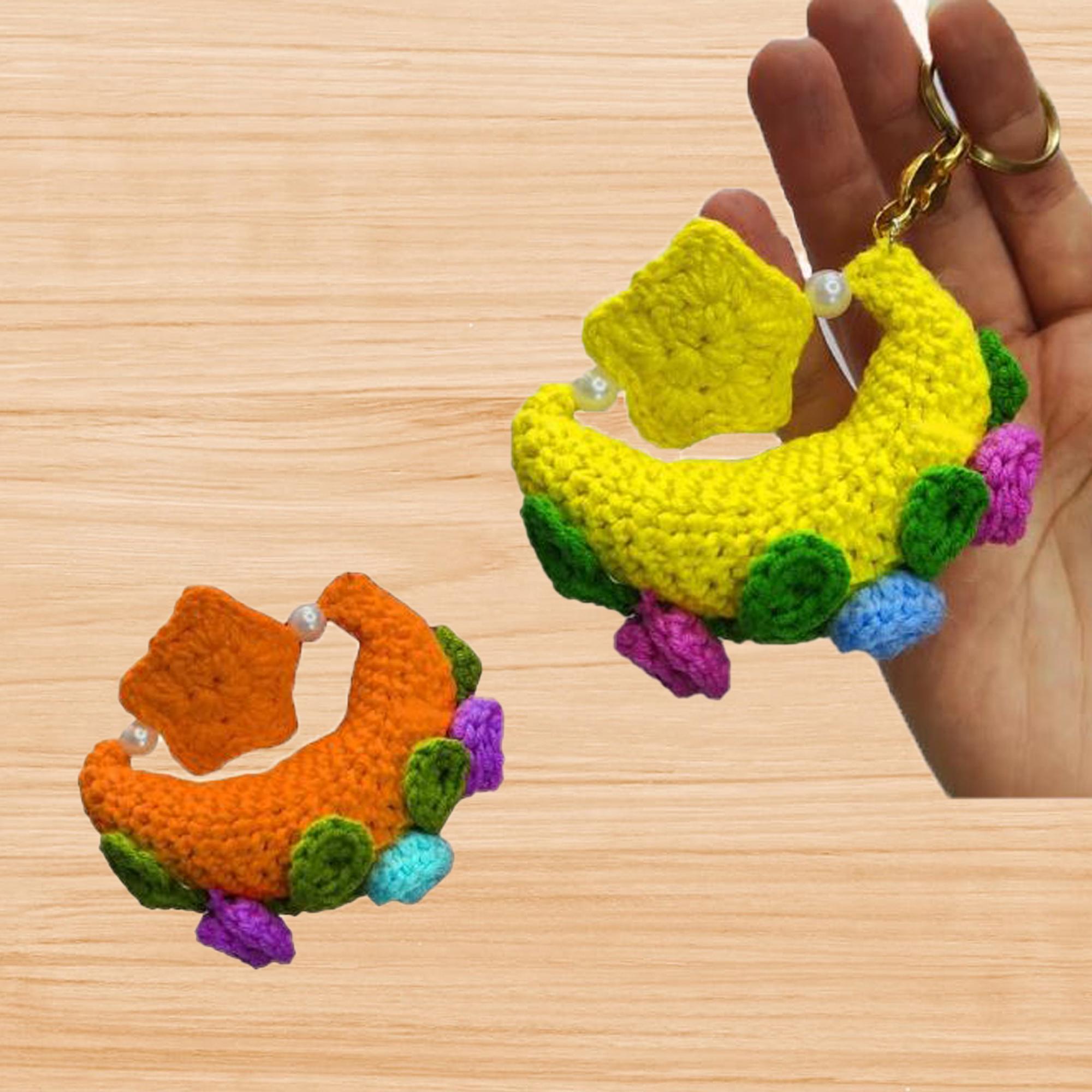 Amigurumi Moon and Star Keychain Crochet Pattern + Video Tutorial (PDF)