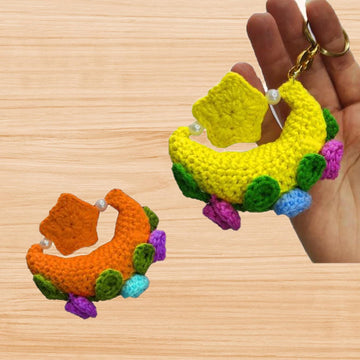 Amigurumi Moon and Star Keychain Crochet Pattern + Video Tutorial (PDF)