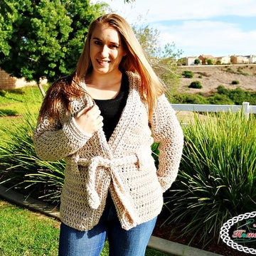 Chunky Belted Crochet Cardigan