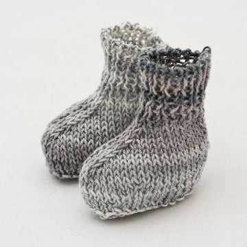 Flat Knitted Tiny Baby or Doll Socks