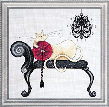 Design Works Chandelier Cat Cross Stitch Kit - 35.5cm x 35.5cm