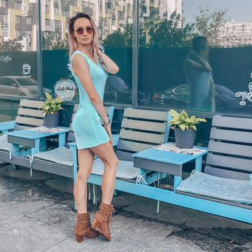 Lace back dress
