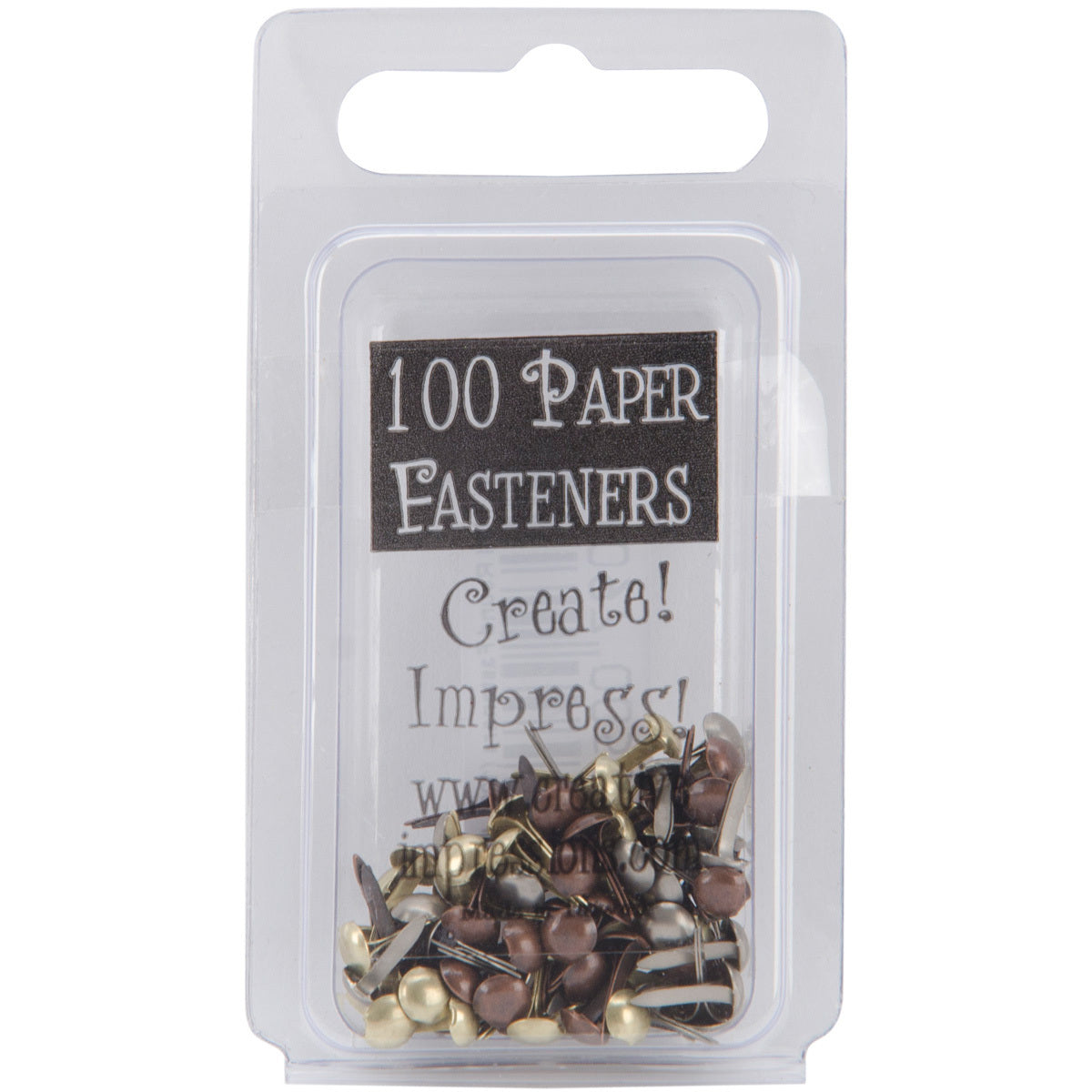 Creative Impressions Mini Metal Paper Fasteners 3mm 100/Pkg - Round - Antique
