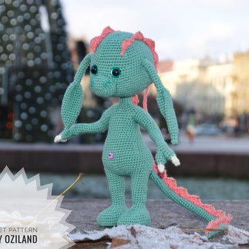 Crochet Pattern Dinosaur Girl Amigurumi toy