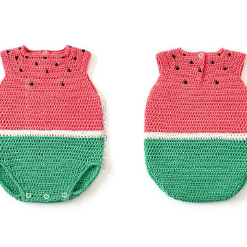 6-12 months - Crochet Watermelon Romper