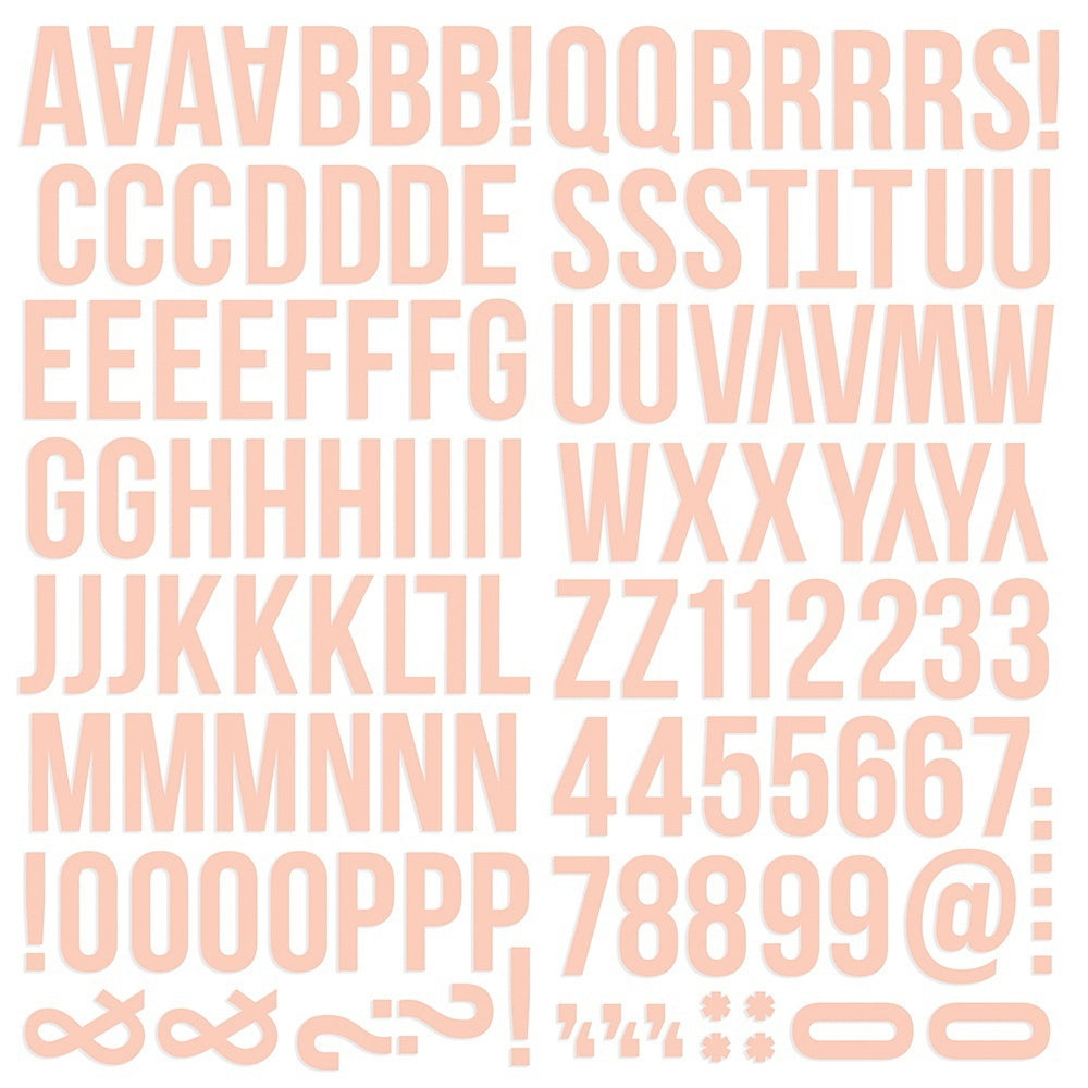 Simple Stories Color Vibe Foam Alpha Stickers 6"X12" 129/Pkg - Blush