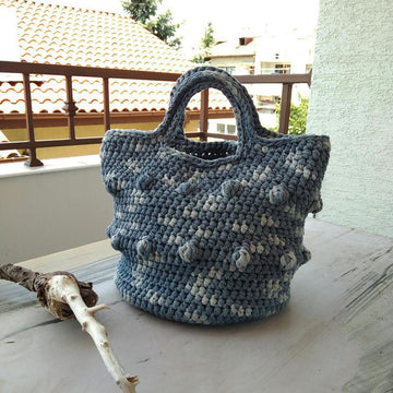 "White night" Bag (ribbon yarn)