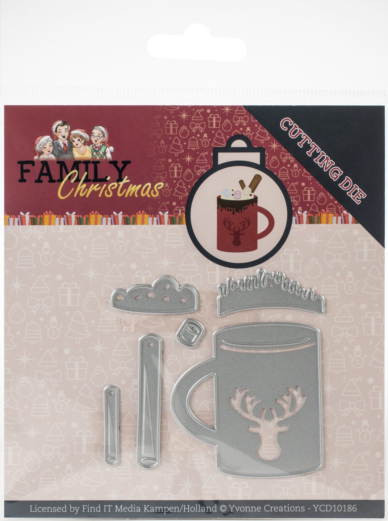 Find It Trading Yvonne Creations Die - Hot Drink, Family Christmas