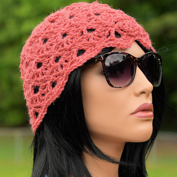 Cranberry Lace Beanie