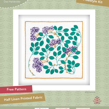 Anchor Dee Hardwicke Printed Embroidery Kit - Hedgerow Berries - 15cm x 15cm