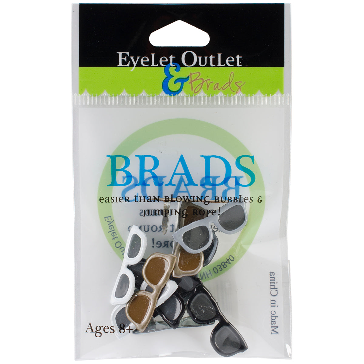 Eyelet Outlet Shape Brads 12/Pkg - Sunglasses - Dark