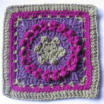 Dog Days Afghan 9" Beginner Block with 7" Hexagon